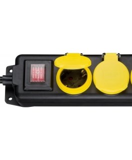 Goobay 45194 power extension 3 m 5 AC outlet(s) Indoor/outdoor Black, Yellow