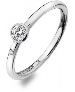 Hot Diamonds Luxurious silver ring with topaz and Willow DR206 diamond