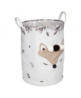 Atmosphera Toy basket Lisek, with pompoms, foldable, Ø 35 cm