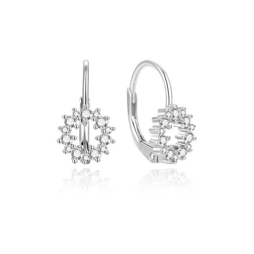 Beneto Elegant silver earrings with zircons AGUC2213L