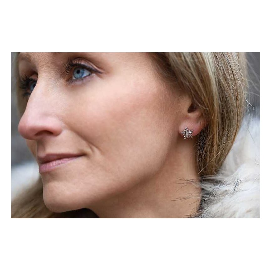 Agato Beautiful silver earrings Snowflakes AGT-E013PW – 2