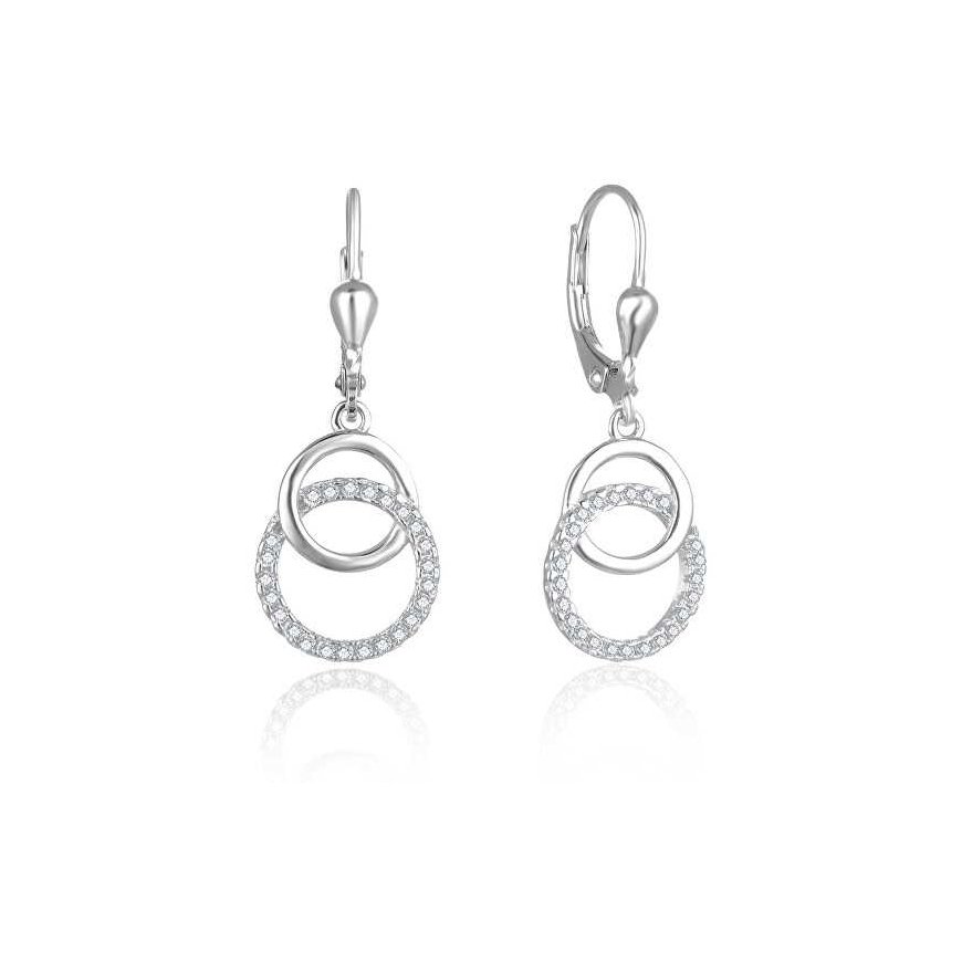 Beneto Stylish bronze earrings with zircons AGUC2707