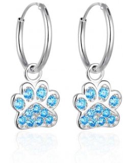 Agata Girls' silver earrings Paws AGT-ED012KBL