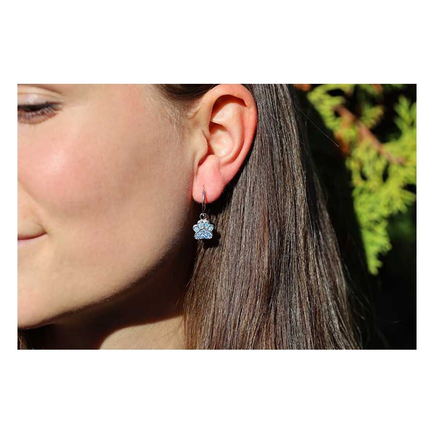Agata Girls' silver earrings Paws AGT-ED012KBL – 2