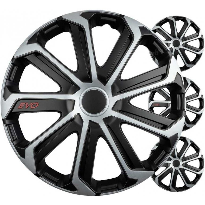 Versaco Kołpaki samochodowe 4vnt.. komplet evo juoda Sidabrinė 15" cali color box