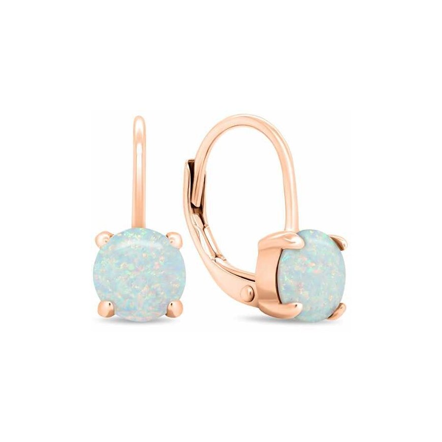 Brilio Silver Charming gold-plated earrings with synthetic opals EA370R