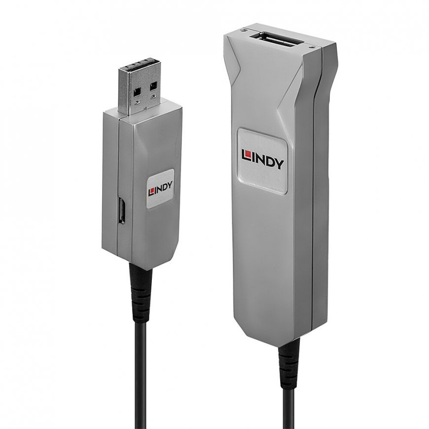Lindy 42701 USB кабель USB 3.2 Gen 1 (3.1 Gen 1) 50 m USB A Черный, Серебристый