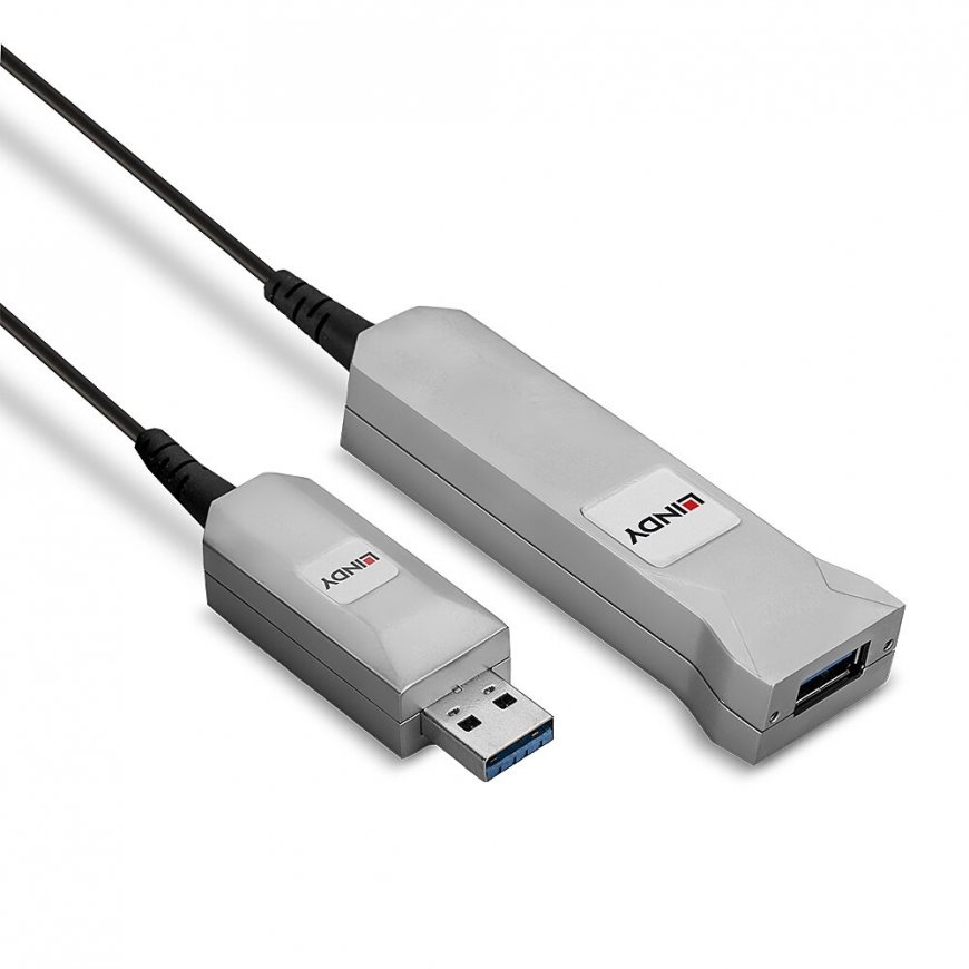 Lindy 42701 USB-kaapeli USB 3.2 Gen 1 (3.1 Gen 1) 50 m USB A musta, Hopea – 3