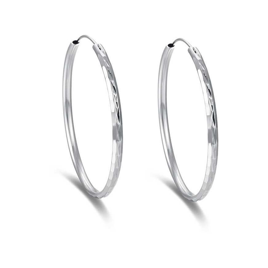 Beneto Timeless Round Earrings in Silver AGUC2272