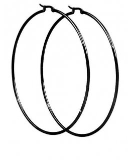 Troli Luxurious Black Hoop Earrings