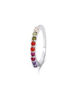 Brilio Silver Brilio Silver Decent silver ring with colored zircons RI063W