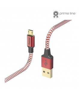 Hama Reflective USB kabelis USB 2.0 1,5 m USB A Micro-USB B Raudona