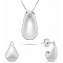 Brilio Silver Minimalistinis sidabro papuošalų rinkinys SET272W Tear Drop (kaklo papuošalas, auskarai) Brilio Silver Minimalistinis sidabro papuošalų rinkinys SET272W Tear Drop (kaklo papuošalas, auskarai)
