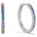 Beneto Round silver earrings with zircons AGUC2236 Beneto Round silver earrings with zircons AGUC2236