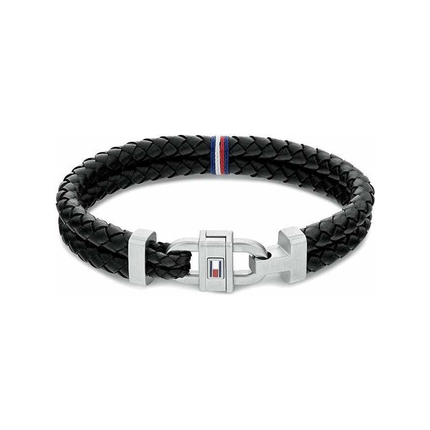 Tommy Hilfiger Stylish leather bracelet with steel trim 2790361