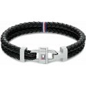 Tommy Hilfiger Stylish leather bracelet with steel trim 2790361