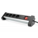 Digitus DA-70614 удлинитель 1,5 m 4 розетка(и) Для помещений Черный, Серебристый