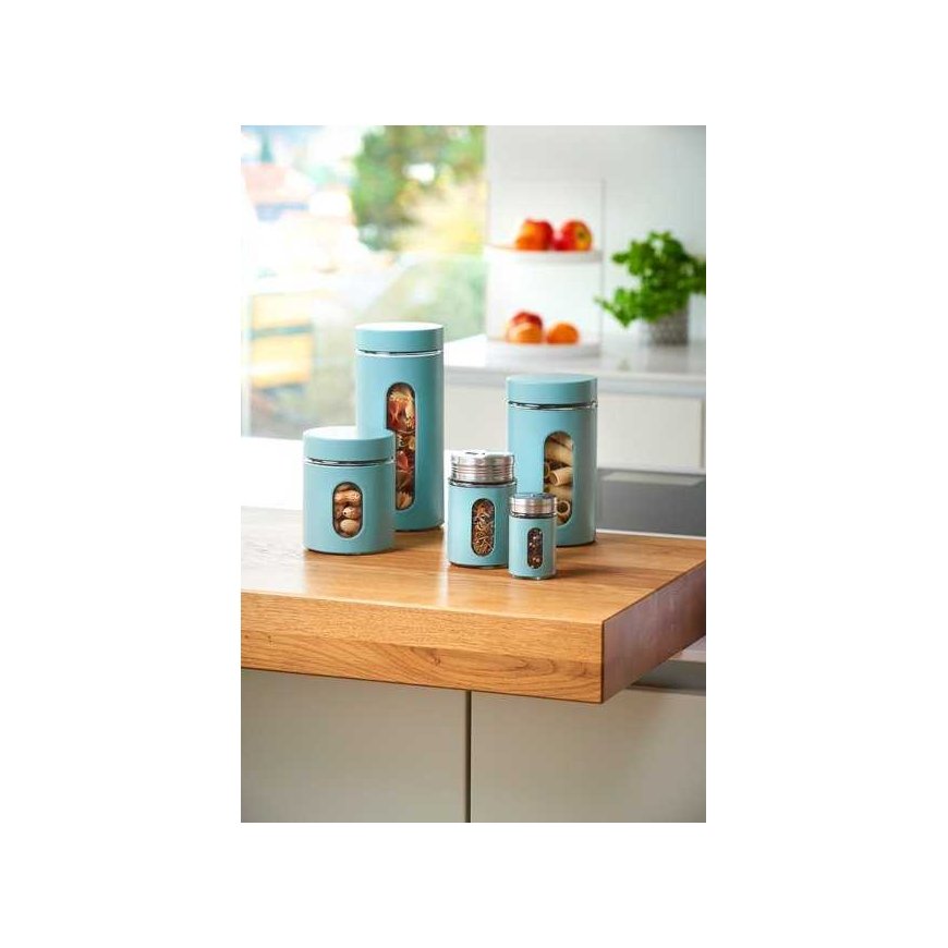 Mėlyna Stiklinis indas biriems produktams, 900 ml, mėlynas, ZELLER – 5