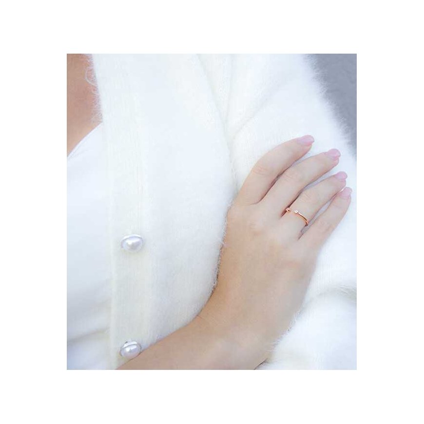 Beneto Beautiful bronze ring with zircons AGG471-RG – 2