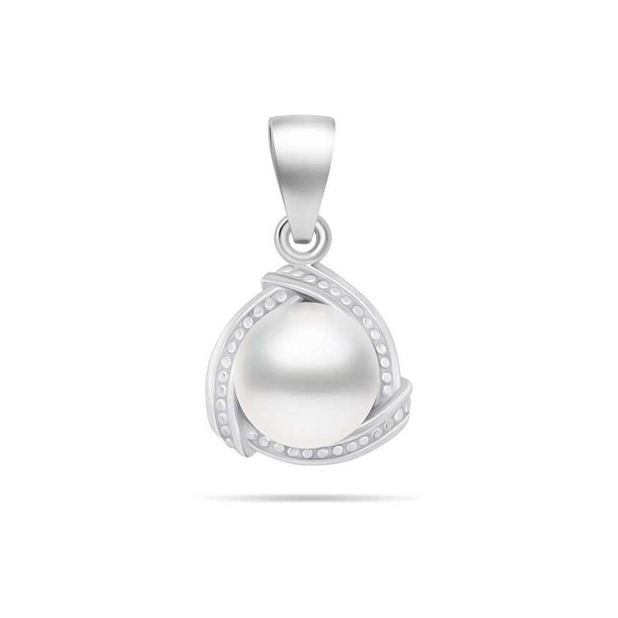 Brilio Silver Silver jewelry set with real pearls SET268W (earrings, pendant) – 2