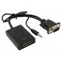 AV adapter PremiumCord HDMI - D-Sub (VGA) + 3.5 mm black jack