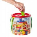 Woodyland Toddler blocks in a bucket with shape sorting lid, 100pcs. Woodyland Toddler blocks in a bucket with shape sorting lid, 100pcs.