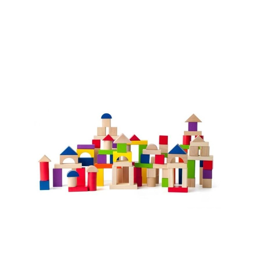 Woodyland Toddler kaladėlės kibire su formos rūšiavimo dangteliu, 100vnt. – 5