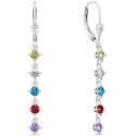 Brilio Silver Playful dangling earrings with colored zircons EA1008WRBW Brilio Silver Playful dangling earrings with colored zircons EA1008WRBW