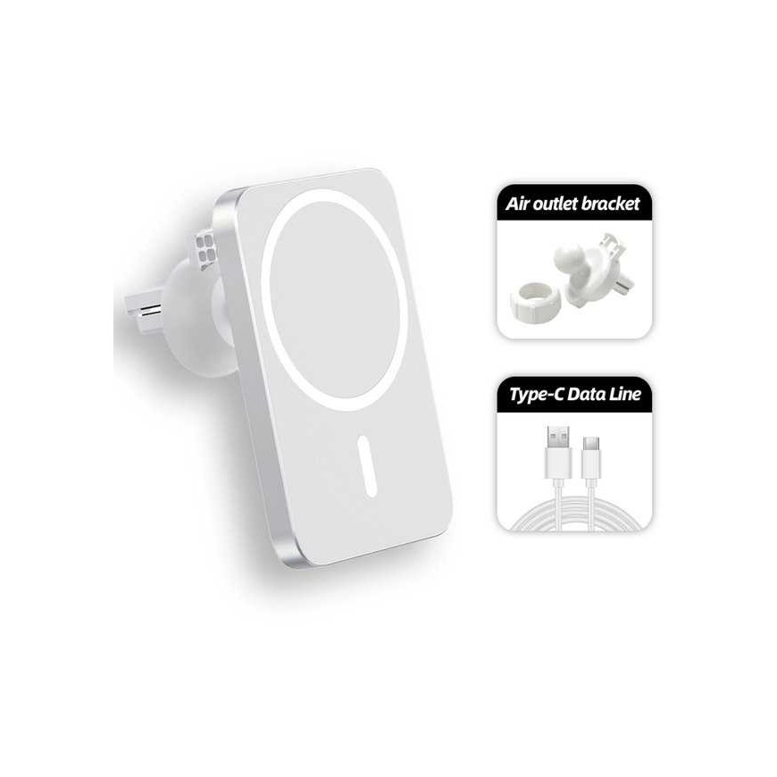 1St Cool 1stCOOL wireless QI charger 15W, magnetic, for car, compatible with MagSafe, white – 2