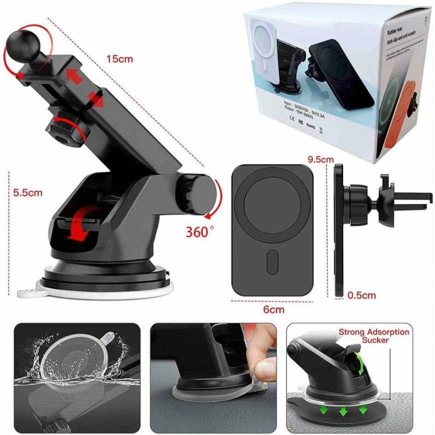 1St Cool 1stCOOL wireless QI charger 15W, magnetic, for car, compatible with MagSafe, white – 3