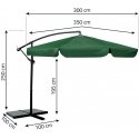 Parasol Folding garden umbrella 6 segments 350 cm with cover Thin PL-880