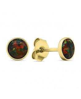 Brilio Silver Brilio Silver EA579YBC gold plated earrings with synthetic opals