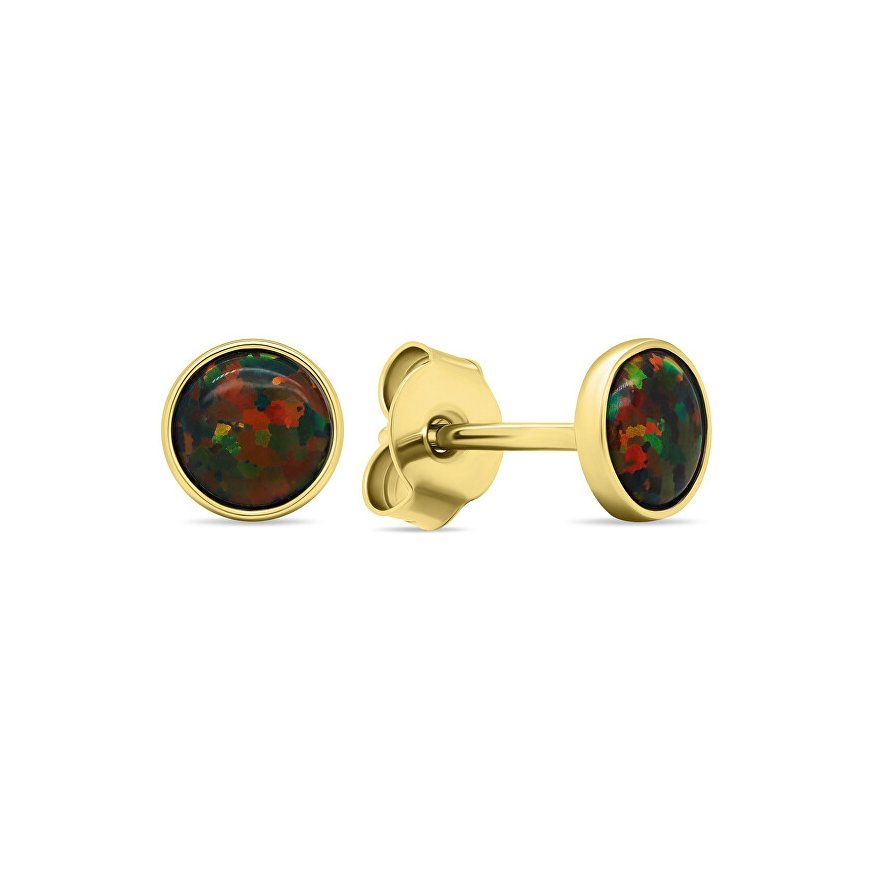 Brilio Silver Brilio Silver EA579YBC gold plated earrings with synthetic opals