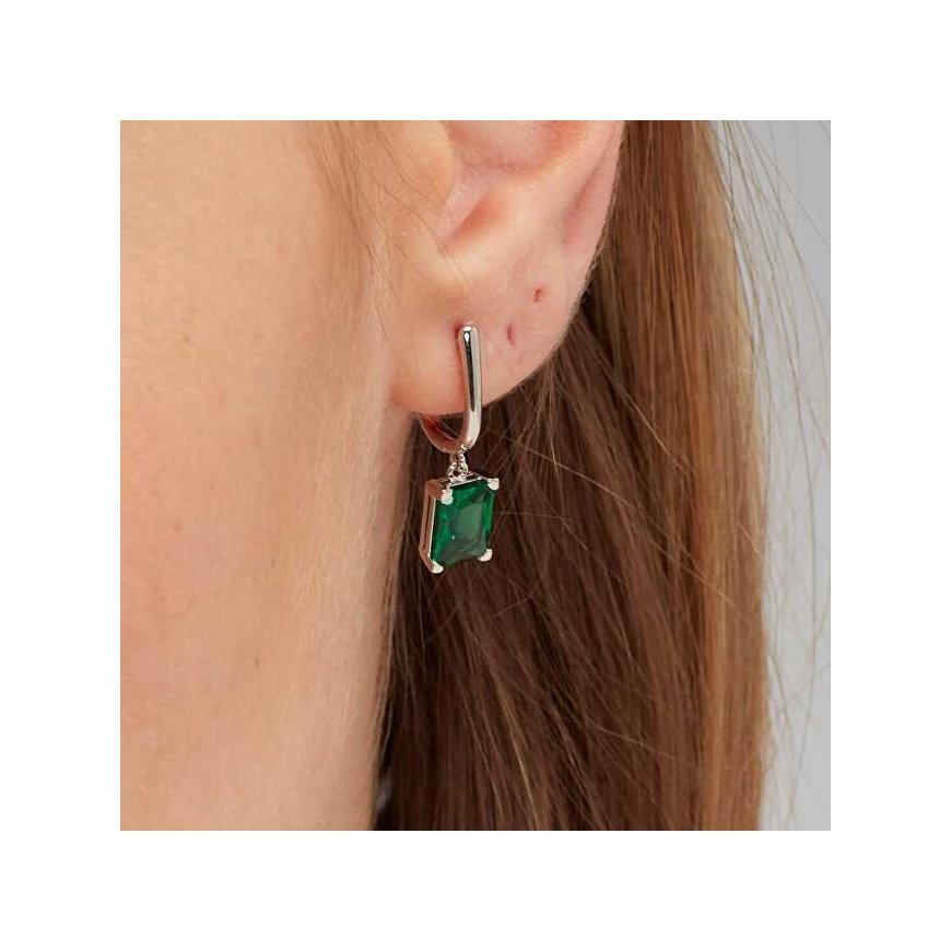 Brosway Decent silver single earring Fancy Life Green FLG07