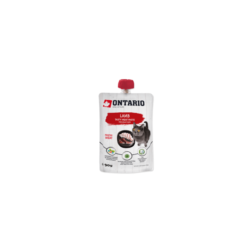 Canned cat food : Ontario Lamb Fresh Meat Paste, 90 g
