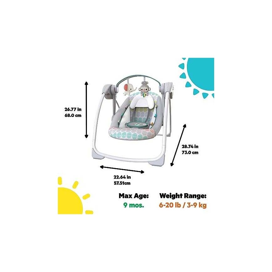 Kids Ii Juvenile BRIGHT STARTS Swing Whimsical Wild – 5