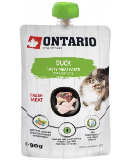 Canned cat food : Ontario Duck Fresh Meat Paste, 90 g
