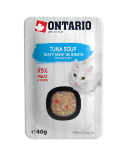 Canned cat food - Ontario Soup Adult Tuna with Vegetables, 40g