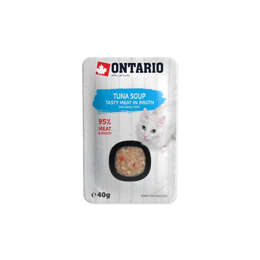 Canned cat food - Ontario Soup Adult Tuna with Vegetables, 40g