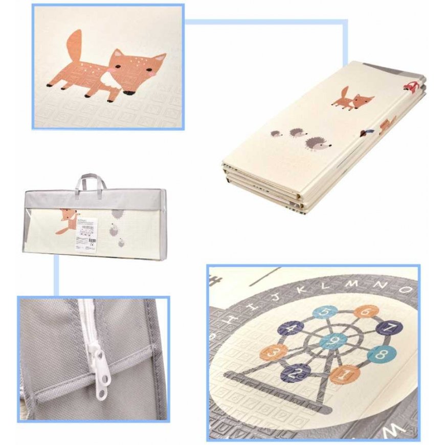 Proline Educational foldable double-sided foam mat 180 x 200 cm street / forest – 2