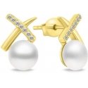 Brilio Silver Brilio silver sparkling gold-plated pearl earrings EA906Y Brilio Silver Brilio silver sparkling gold-plated pearl earrings EA906Y