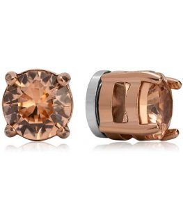 Troli Shiny bronze earrings with magnet 2 in 1 (stones, mini brooch)
