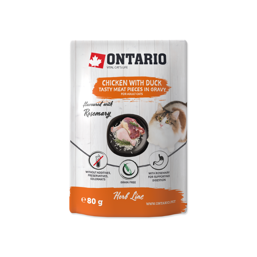 Canned cat food - Ontario Herb Chicken with Duck, Rice and Rosem