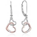 Beneto Romantic silver two-tone earrings with hearts AGUC2608 Beneto Romantic silver two-tone earrings with hearts AGUC2608