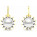 Brilio Silver Gold-plated earrings with pearls and zircons EA426Y