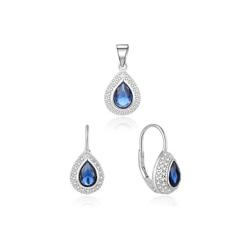 Benet Silver jewelry set with zircons AGSET174L (pendant, earrings)
