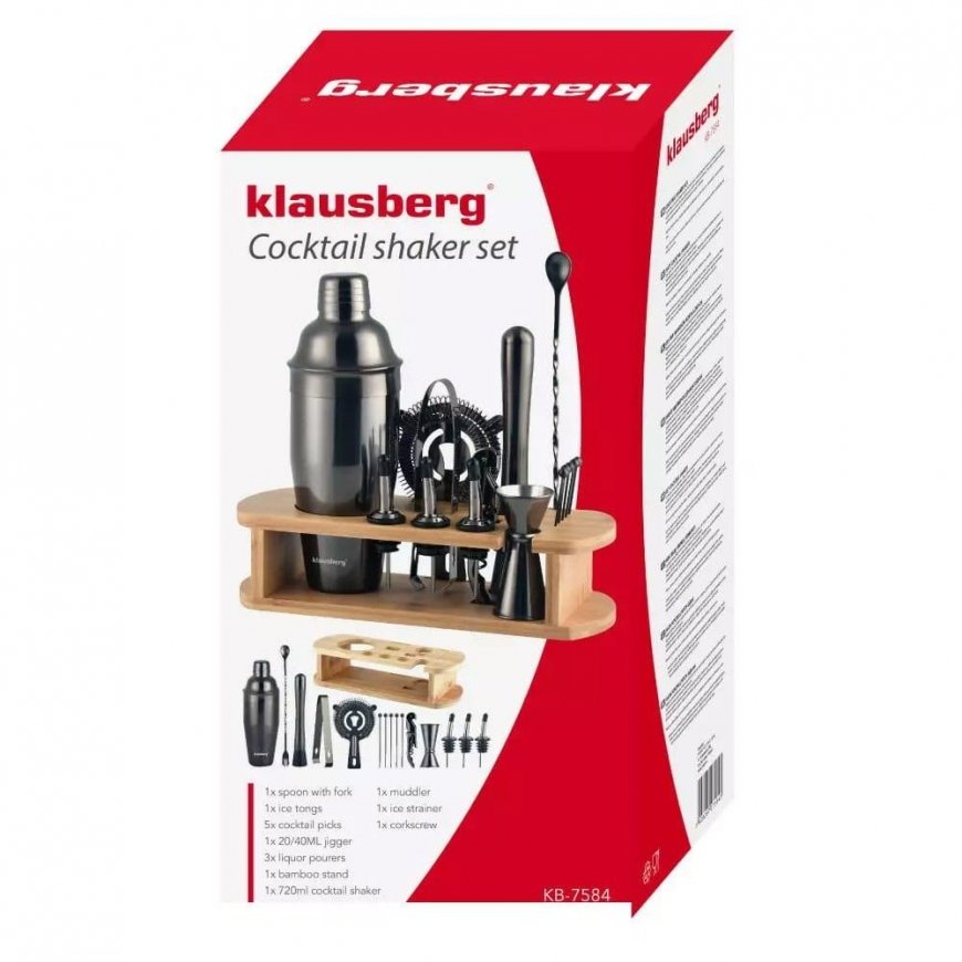 Klausberg Black bartender set, 16 pieces, steel – 3