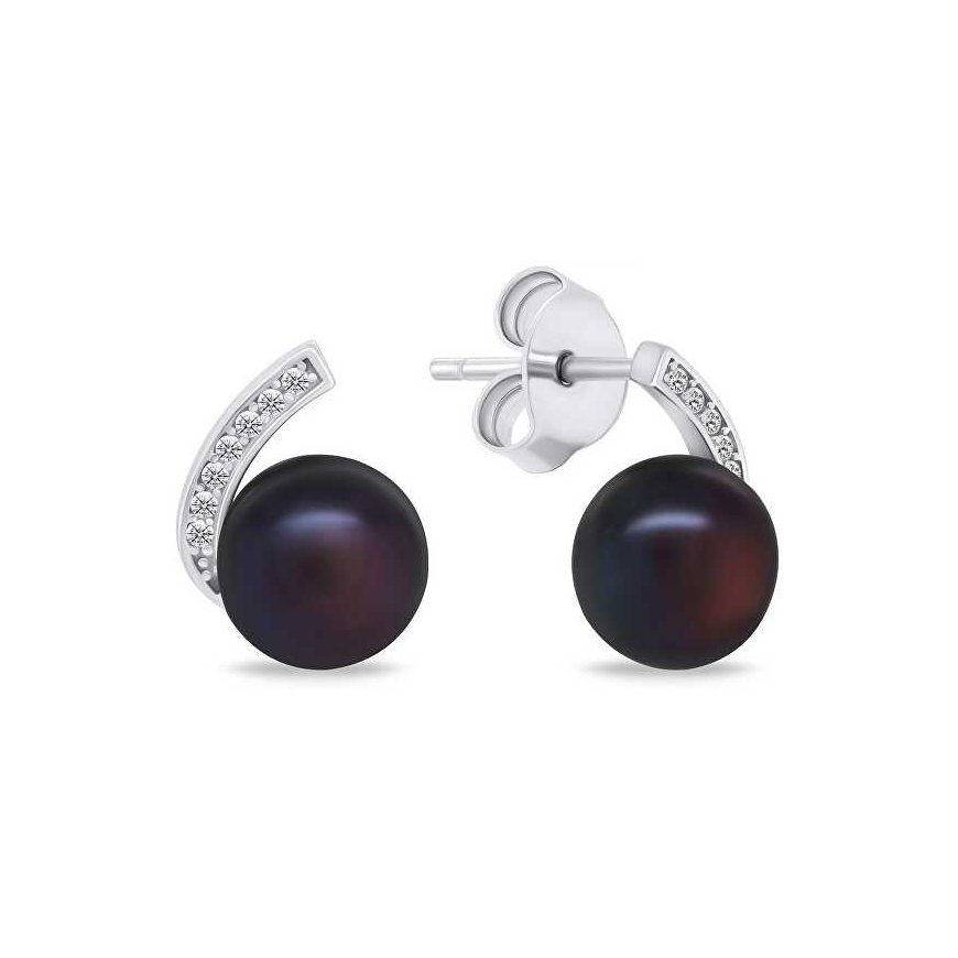 Brilio Silver Brilio Silver stylish silver earrings with pearl and zircons EA787WBC