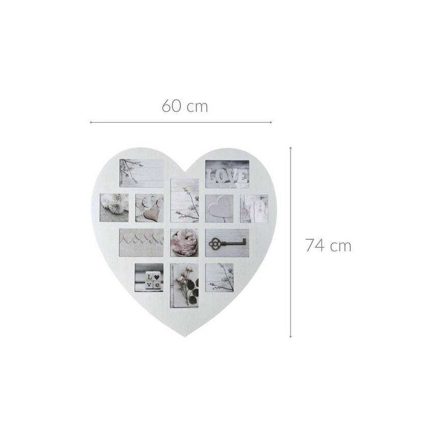 Photo frame Wooden heart photo frame Multi Frame White – 2