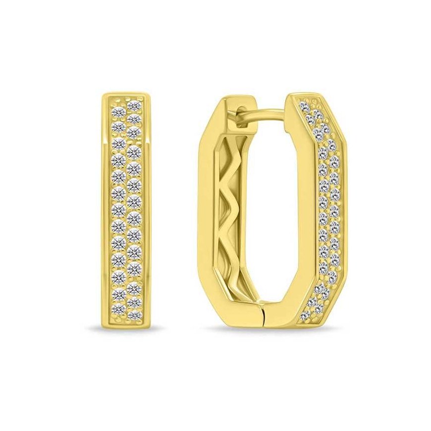 Brilio Silver Gold-plated earrings with sparkling zircons EA1138Y